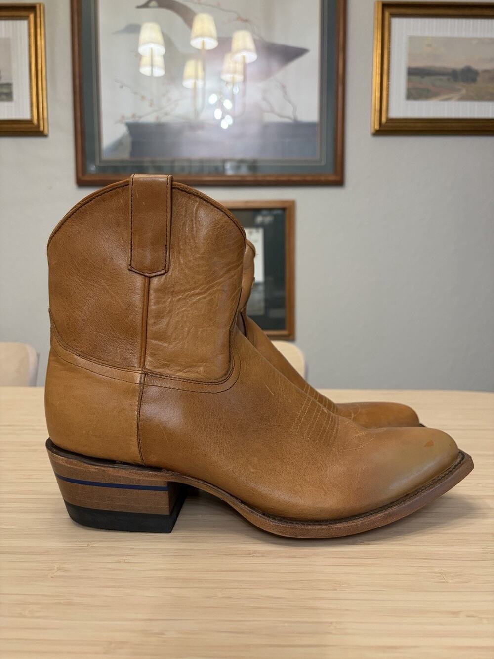 Alvies The Rainey Cowboy Boots Women's Size 10 Classic Tan Modern Western